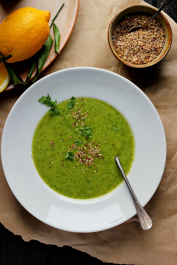 Lemony Kale + Potato Soup with Caraway Seed Dukkah ⎮ happy hearted kitchen