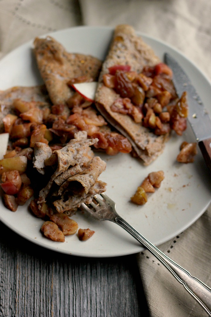 Maple Buckwheat Crepes with Spiced Apple + Chestnut Relish ⎮ happy hearted kitchen