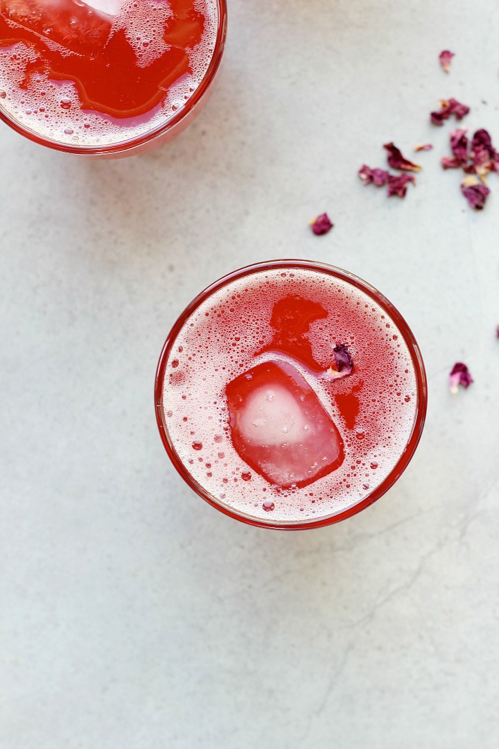 Rhubarb + Rose Iced Rooibos Tea ⎮ happy hearted kitchen