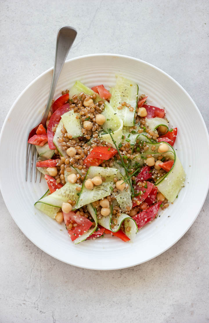 Summer Wheat Berry Salad with Everyday Dressing ⎮ happy hearted kitchen