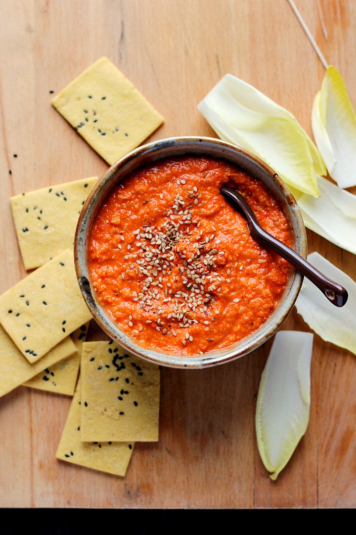 Roasted Red Pepper, Toasted Almond + Harissa Dip ⎮ happy hearted kitchen