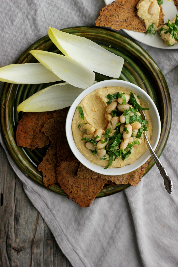 Roasted Golden Beet, White Bean + Horseradish Dip with Caraway Flax Seed Crisps ⎮ happy hearted kitchen