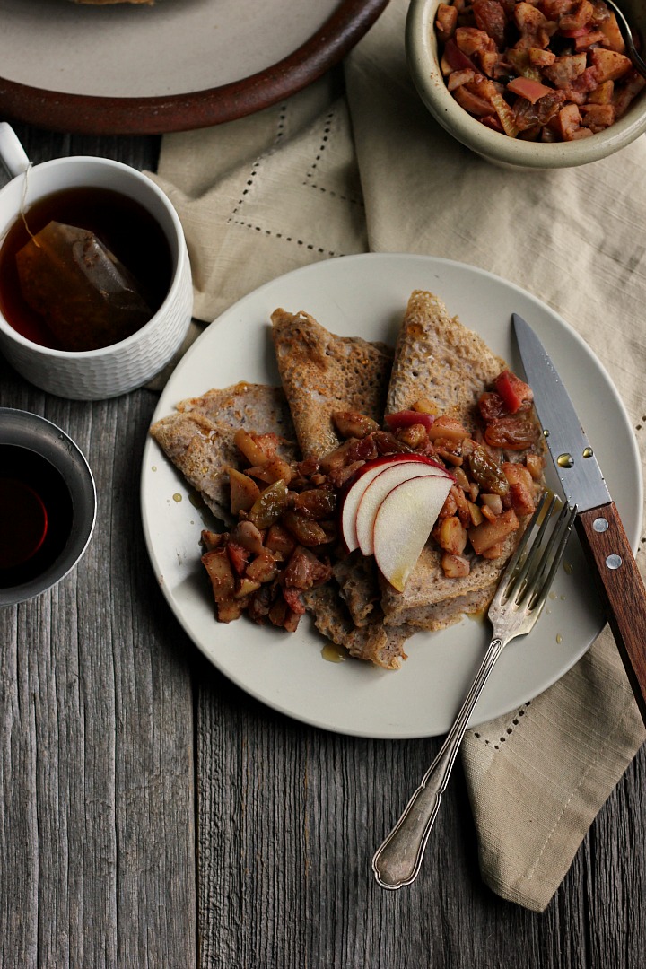 Maple Buckwheat Crepes with Spiced Apple + Nut Relish ⎮ happy hearted kitchen