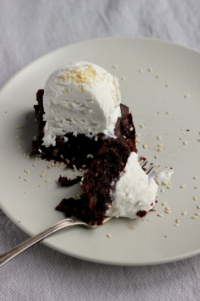 Sesame + Sea Salt Dark Chocolate Brownies Happy Hearted Kitchen