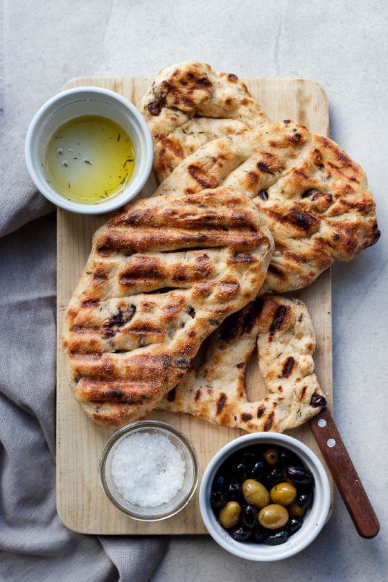 Easy Olive + Herb Grilled Flatbreads Happy Hearted Kitchen