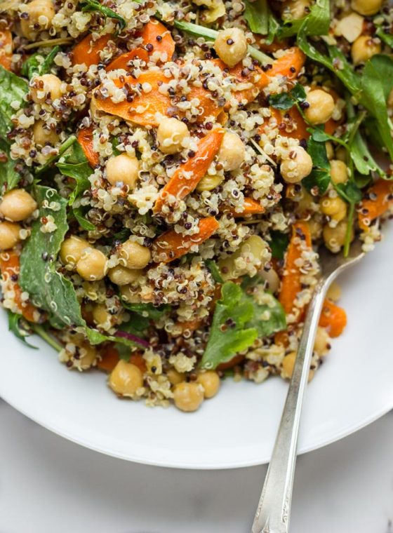 Roasted Carrot Salad with Quinoa, Chickpeas + Everyday Dressing – Happy ...